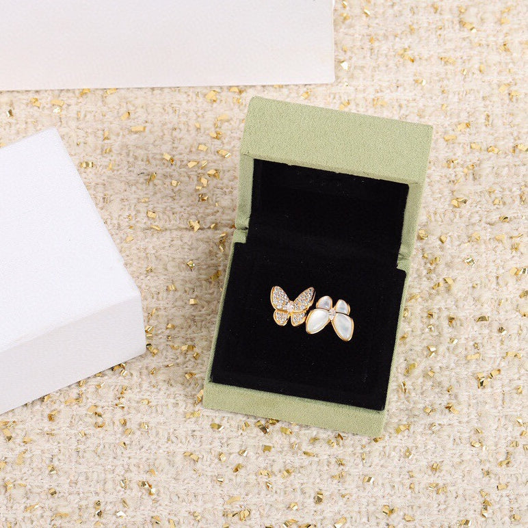 🦋 925 Sterling Silver Butterfly Ring – Adjustable K-Gold Plated