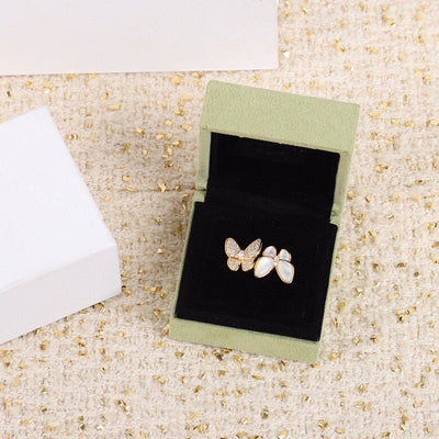 🦋 925 Sterling Silver Butterfly Ring – Adjustable K-Gold Plated