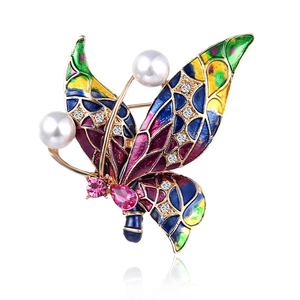 🎀 Christmas Bow & Wreath Brooch — Rhinestone Enamel (Festive Styles)