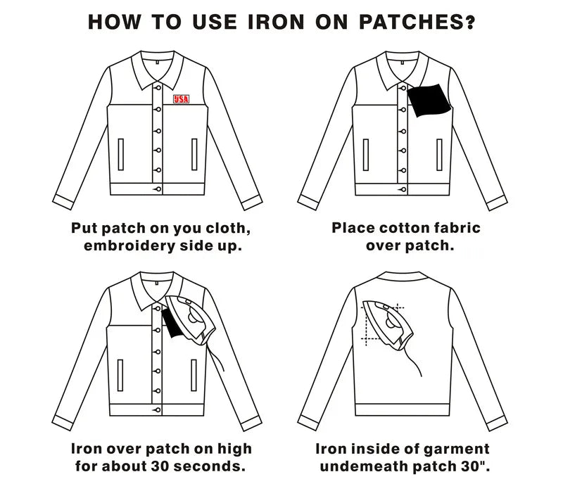 ☠️ Punk Iron-On Embroidered Patch – DIY Appliqué for Jackets, Jeans, Bags & Hats (Single)