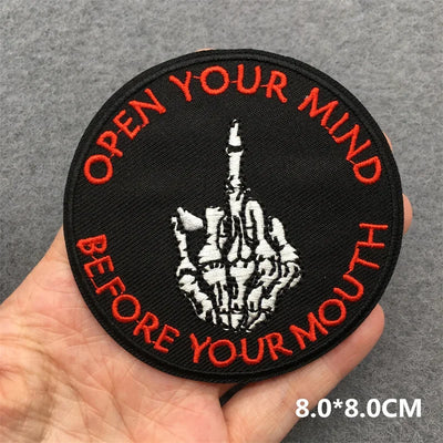 ☠️ Punk Iron-On Embroidered Patch – DIY Appliqué for Jackets, Jeans, Bags & Hats (Single)
