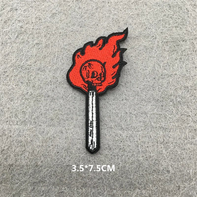☠️ Punk Iron-On Embroidered Patch – DIY Appliqué for Jackets, Jeans, Bags & Hats (Single)