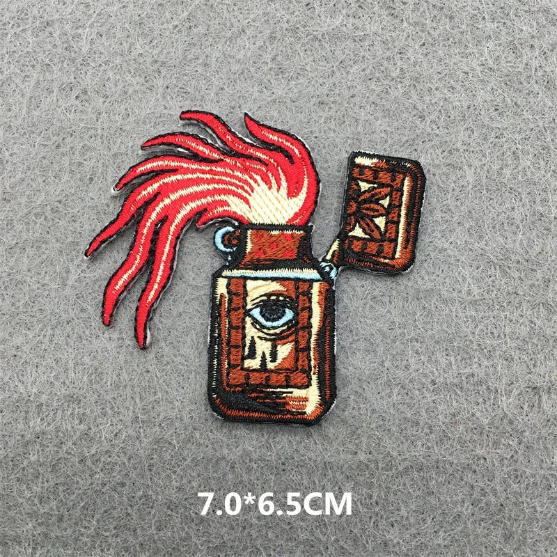 ☠️ Punk Iron-On Embroidered Patch – DIY Appliqué for Jackets, Jeans, Bags & Hats (Single)