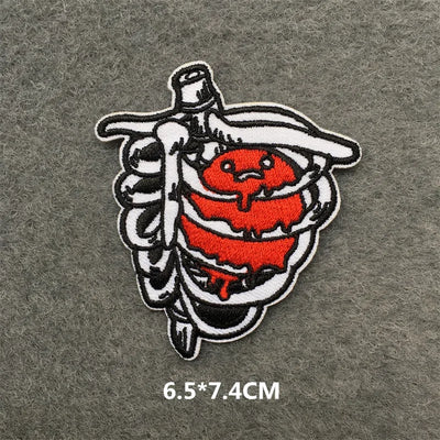 ☠️ Punk Iron-On Embroidered Patch – DIY Appliqué for Jackets, Jeans, Bags & Hats (Single)