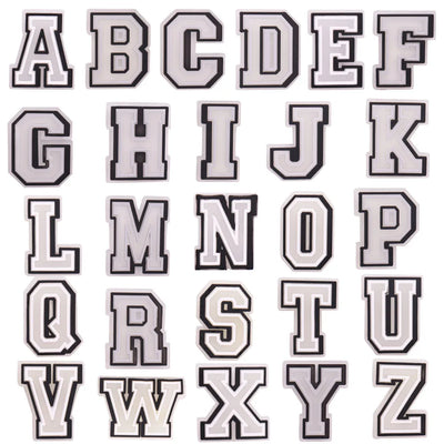 shoe charms Alphabet letters from A to Z in a grid pattern on a white background