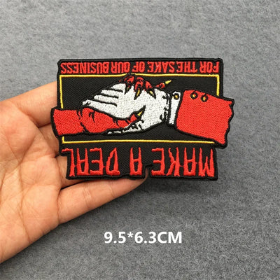 ☠️ Punk Iron-On Embroidered Patch – DIY Appliqué for Jackets, Jeans, Bags & Hats (Single)