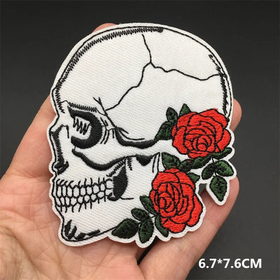 ☠️ Punk Iron-On Embroidered Patch – DIY Appliqué for Jackets, Jeans, Bags & Hats (Single)