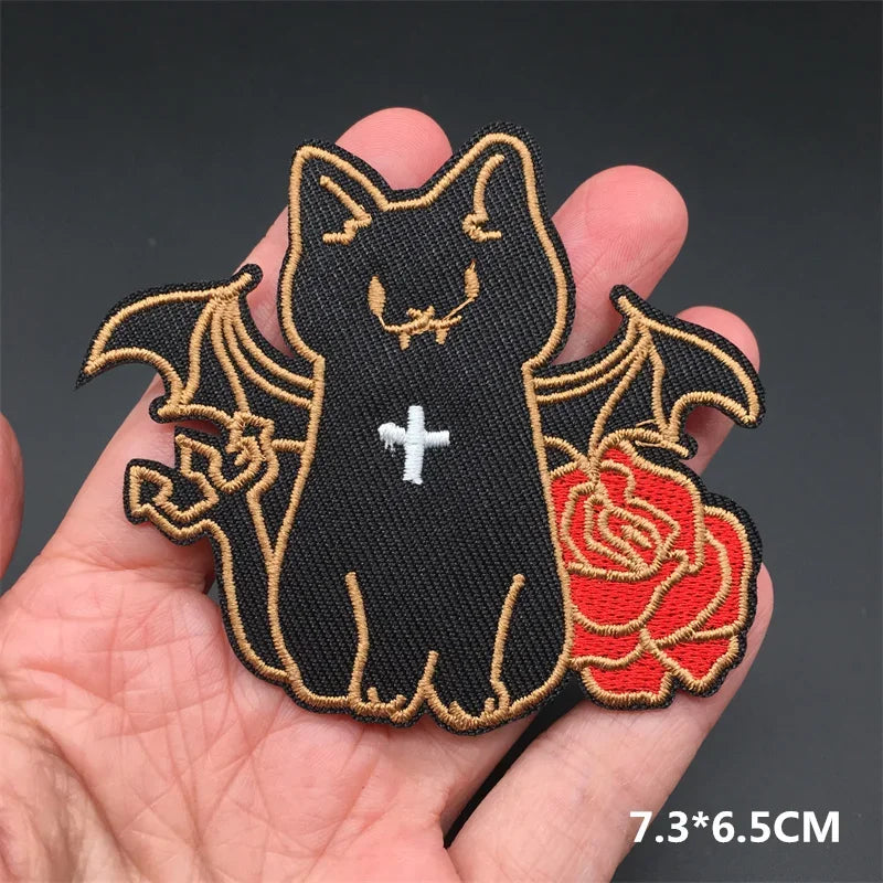 ☠️ Punk Iron-On Embroidered Patch – DIY Appliqué for Jackets, Jeans, Bags & Hats (Single)