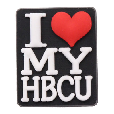 Charm with 'I ❤️ MY HBCU' text on a black background