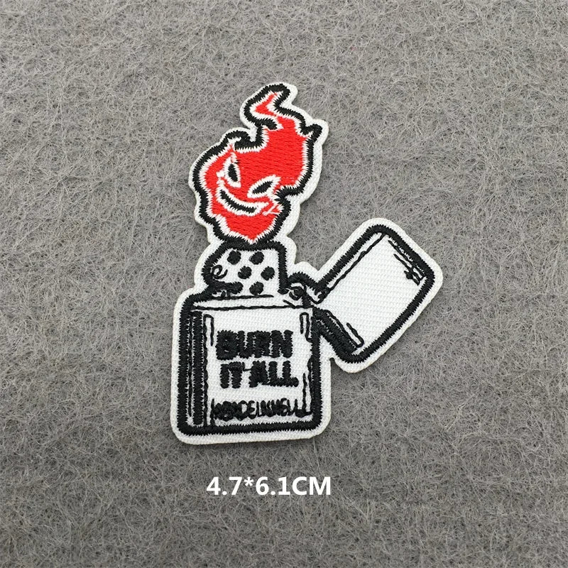 ☠️ Punk Iron-On Embroidered Patch – DIY Appliqué for Jackets, Jeans, Bags & Hats (Single)