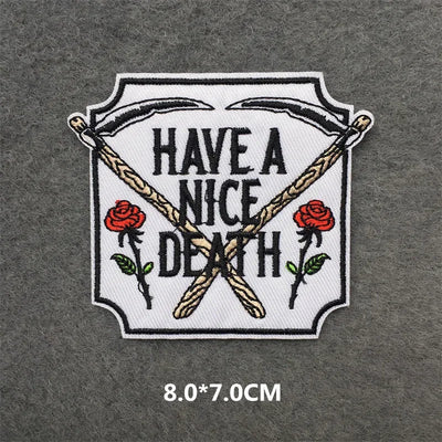 ☠️ Punk Iron-On Embroidered Patch – DIY Appliqué for Jackets, Jeans, Bags & Hats (Single)