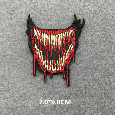 ☠️ Punk Iron-On Embroidered Patch – DIY Appliqué for Jackets, Jeans, Bags & Hats (Single)