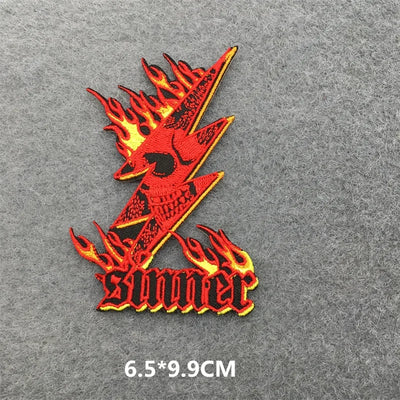 ☠️ Punk Iron-On Embroidered Patch – DIY Appliqué for Jackets, Jeans, Bags & Hats (Single)