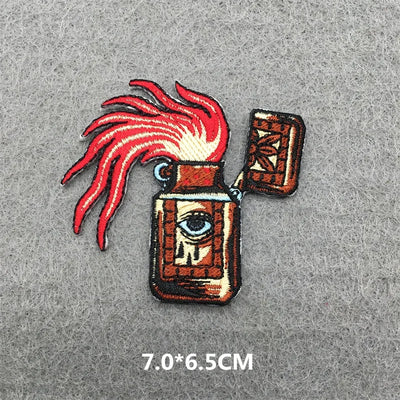 ☠️ Punk Iron-On Embroidered Patch – DIY Appliqué for Jackets, Jeans, Bags & Hats (Single)