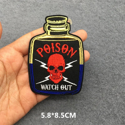 ☠️ Punk Iron-On Embroidered Patch – DIY Appliqué for Jackets, Jeans, Bags & Hats (Single)