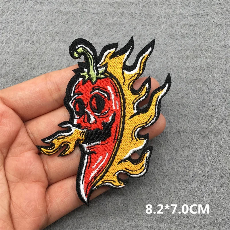 ☠️ Punk Iron-On Embroidered Patch – DIY Appliqué for Jackets, Jeans, Bags & Hats (Single)