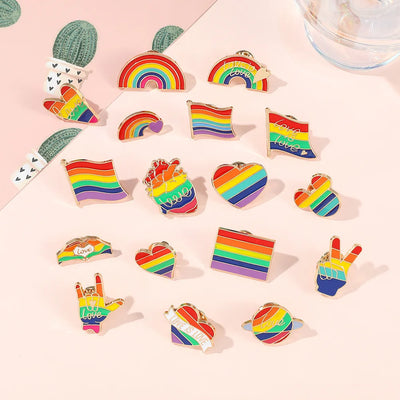 🌈 Rainbow Pride Enamel Pins (10–20pcs)