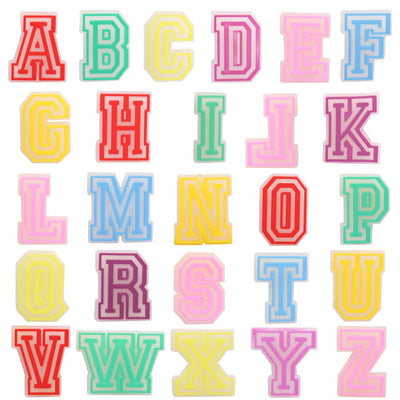 shoe charms Colorful alphabet letters from A to Z on a white background