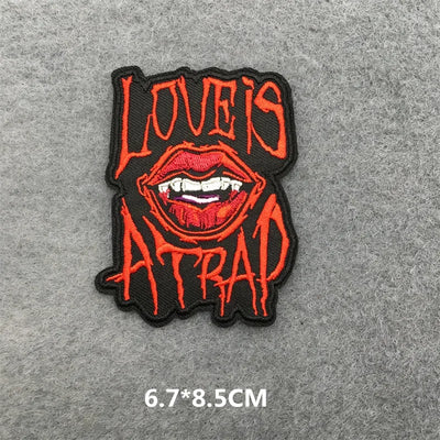 ☠️ Punk Iron-On Embroidered Patch – DIY Appliqué for Jackets, Jeans, Bags & Hats (Single)
