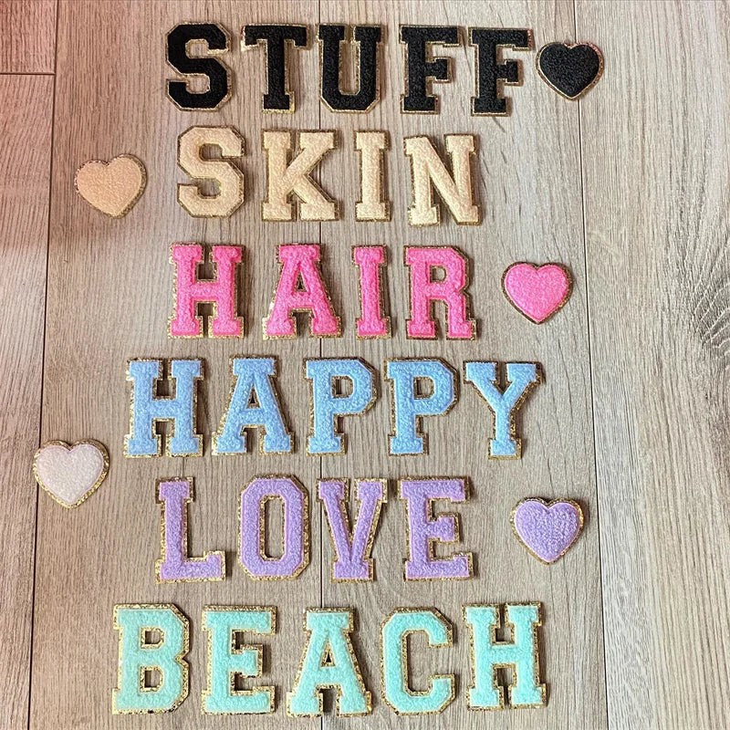 💜 A–Z Purple Towel Letter Patch — 8cm Iron-On Alphabet