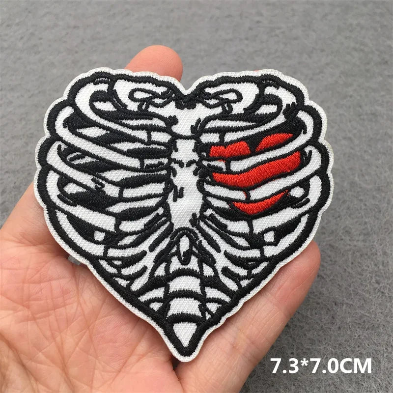 ☠️ Punk Iron-On Embroidered Patch – DIY Appliqué for Jackets, Jeans, Bags & Hats (Single)