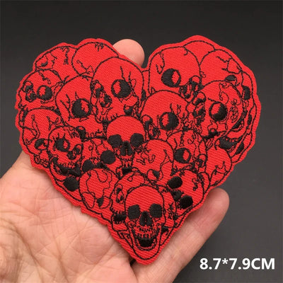 ☠️ Punk Iron-On Embroidered Patch – DIY Appliqué for Jackets, Jeans, Bags & Hats (Single)
