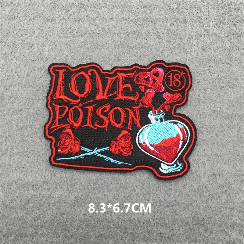 ☠️ Punk Iron-On Embroidered Patch – DIY Appliqué for Jackets, Jeans, Bags & Hats (Single)