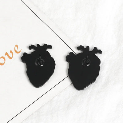 ❤️ Heart Enamel Pins (10/20pcs) — Anatomical, Broken, Skull
