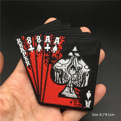 ☠️ Punk Iron-On Embroidered Patch – DIY Appliqué for Jackets, Jeans, Bags & Hats (Single)