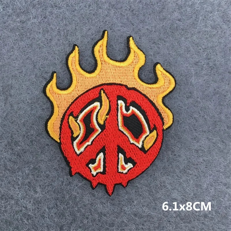 ☠️ Punk Iron-On Embroidered Patch – DIY Appliqué for Jackets, Jeans, Bags & Hats (Single)