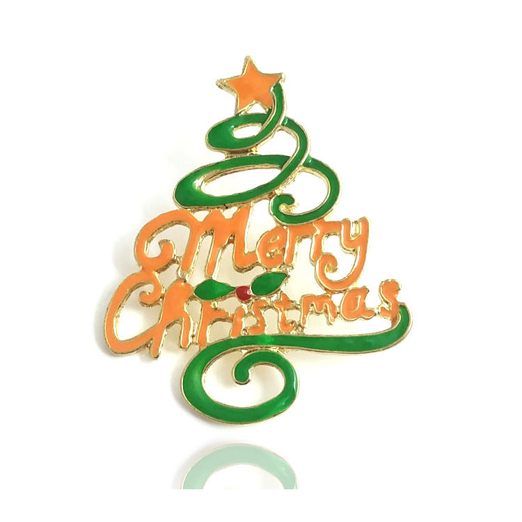 Christmas tree-shaped ornament with 'Merry Christmas' text on a white background