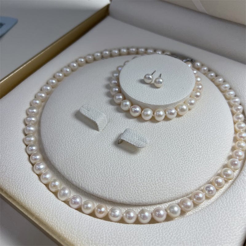 BROOCHITON Necklaces White Necklace / 7to8mm Mother's Day Fashion Pearl Necklace