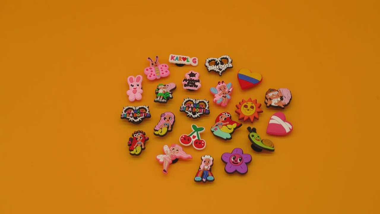 video of cartoon shoe charms